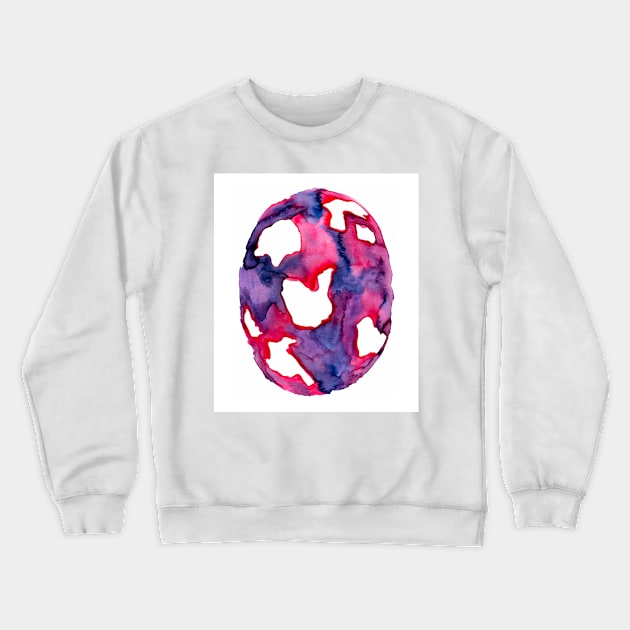 Vibrant Pink, Purple, and Magenta Watercolor Abstract Orb Crewneck Sweatshirt by gloobella